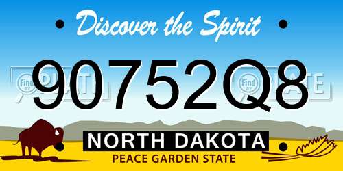 90752Q8 North Dakota License Plate