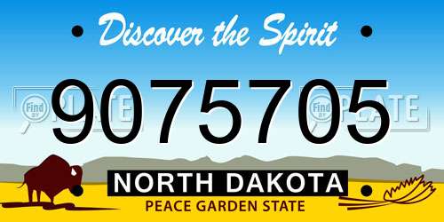 9075705 North Dakota License Plate