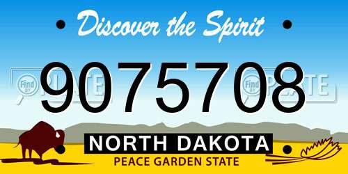 9075708 North Dakota License Plate