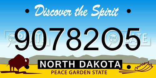 90782O5 North Dakota License Plate
