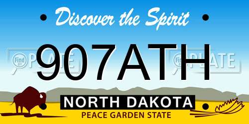 907ATH North Dakota License Plate