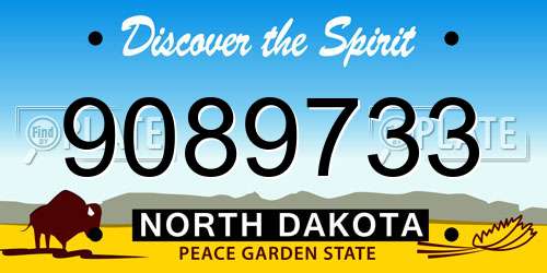 9089733 North Dakota License Plate