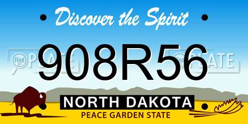 908R56 North Dakota License Plate