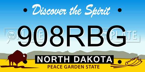 908RBG North Dakota License Plate