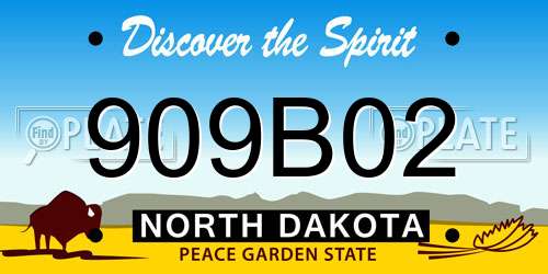 909B02 North Dakota License Plate