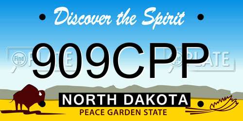 909CPP North Dakota License Plate