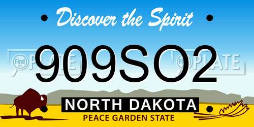 909SO2 North Dakota License Plate