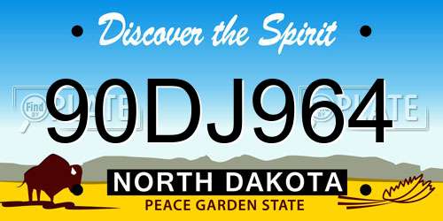 90DJ964 North Dakota License Plate