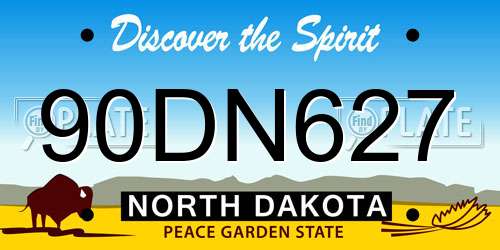 90DN627 North Dakota License Plate