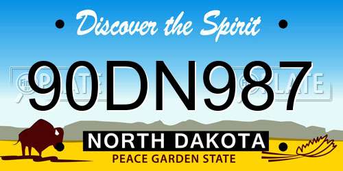 90DN987 North Dakota License Plate