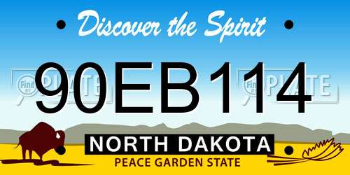 90EB114 North Dakota License Plate