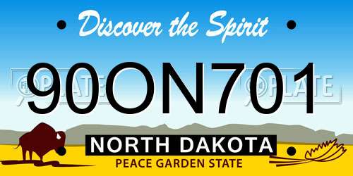 90ON701 North Dakota License Plate