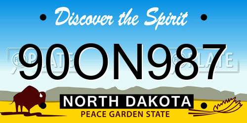 90ON987 North Dakota License Plate