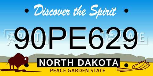 90PE629 North Dakota License Plate