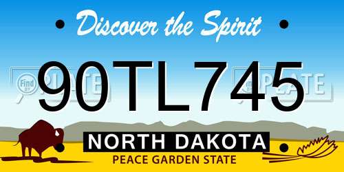 90TL745 North Dakota License Plate
