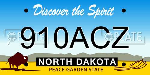 910ACZ North Dakota License Plate