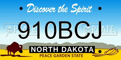 910BCJ North Dakota License Plate