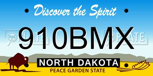 910BMX North Dakota License Plate
