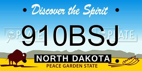 910BSJ North Dakota License Plate
