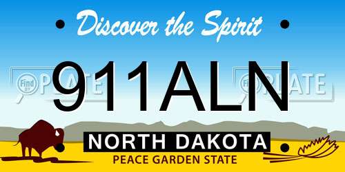 911ALN North Dakota License Plate
