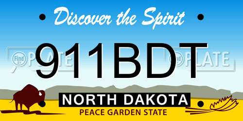 911BDT North Dakota License Plate