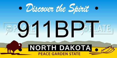 911BPT North Dakota License Plate