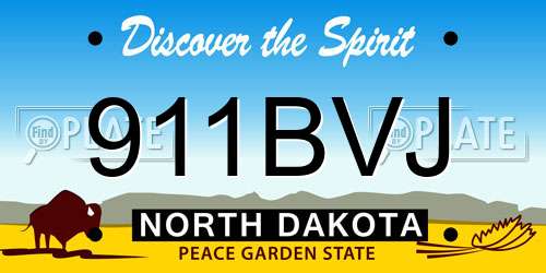 911BVJ North Dakota License Plate