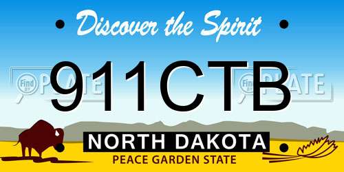 911CTB North Dakota License Plate