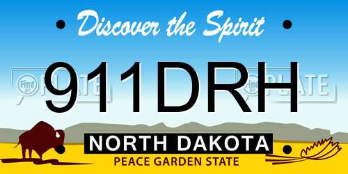 911DRH North Dakota License Plate