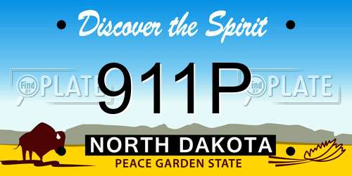 911P North Dakota License Plate