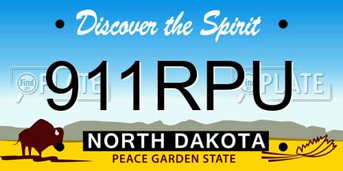 911RPU North Dakota License Plate
