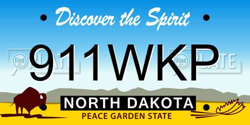 911WKP North Dakota License Plate