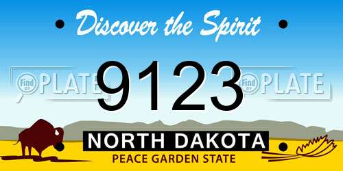 9123 North Dakota License Plate
