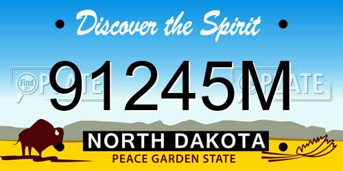 91245M North Dakota License Plate