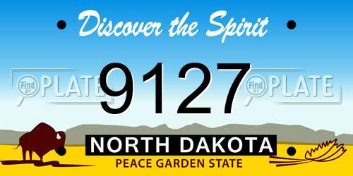 9127 North Dakota License Plate
