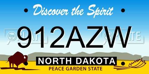 912AZW North Dakota License Plate