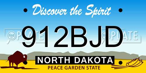 912BJD North Dakota License Plate