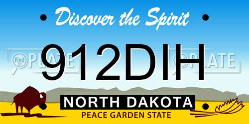 912DIH North Dakota License Plate