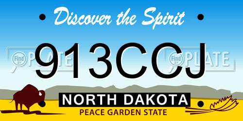 913CCJ North Dakota License Plate