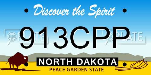 913CPP North Dakota License Plate