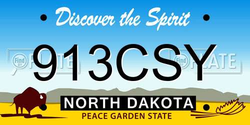 913CSY North Dakota License Plate