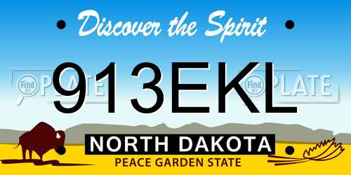 913EKL North Dakota License Plate