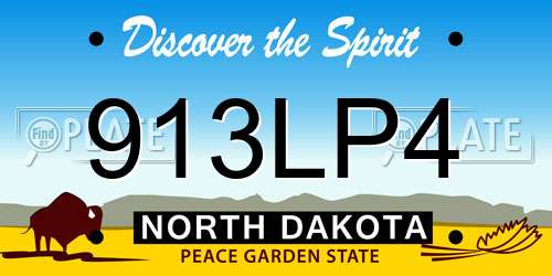 913LP4 North Dakota License Plate