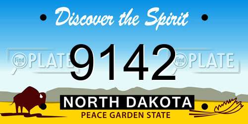 9142 North Dakota License Plate