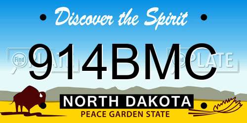 914BMC North Dakota License Plate