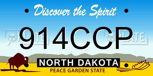 914CCP North Dakota License Plate