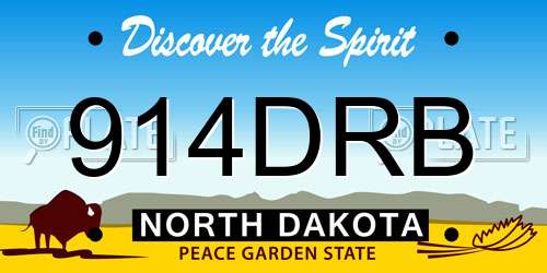 914DRB North Dakota License Plate