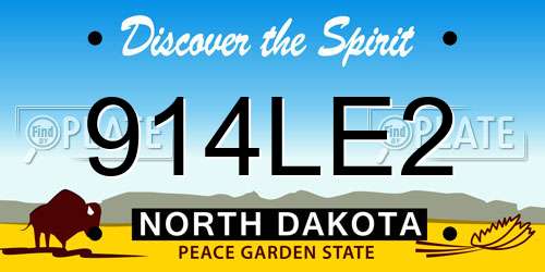 914LE2 North Dakota License Plate