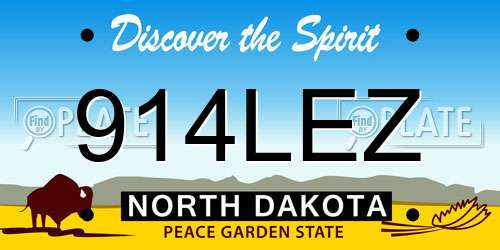 914LEZ North Dakota License Plate