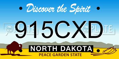 915CXD North Dakota License Plate